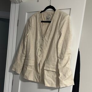 Collarless blazer